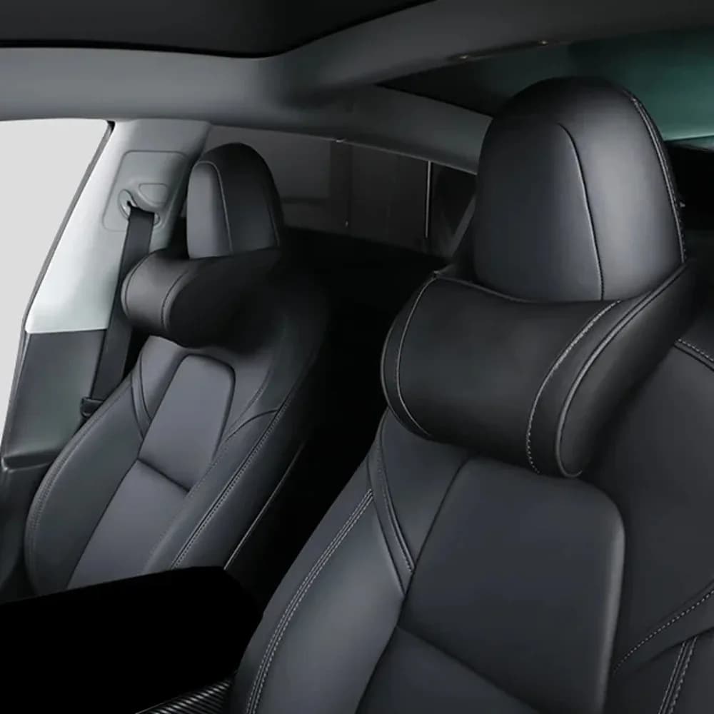 Cuscino per il collo in memory foam a lento ritorno, morbido e traspirante, accessorio universale per auto, adatto per modelli Tesla.