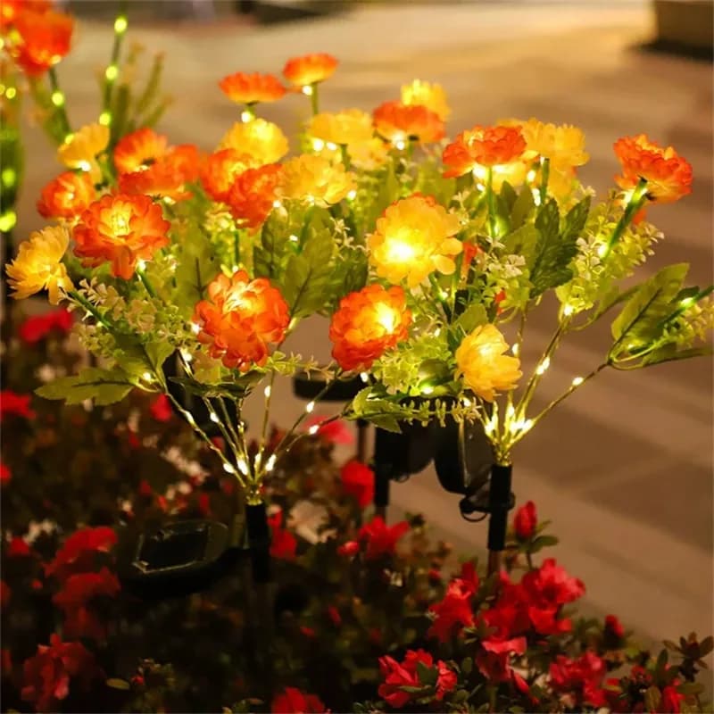 Lampada Solare a LED a Forma di Fiore di Loto con Effetto Neve, Luci Fatate per Decorazioni Esterne, Giardino, Patio, Matrimoni ed Eventi Estivi