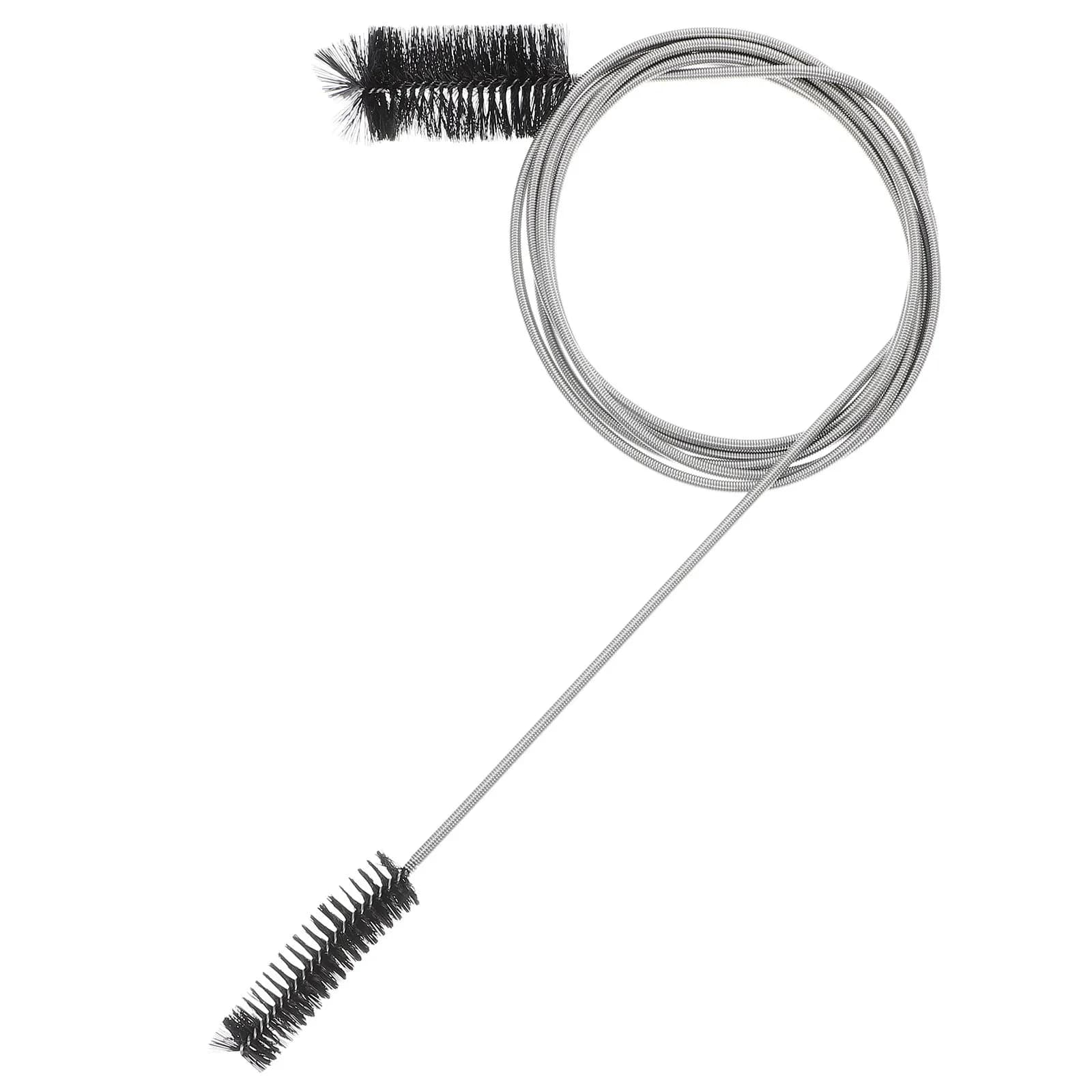 Dual Head Spring Brush Set Tube Cleaning Brush Stainless Steel Nylon for Fish Tank Aquarium Hose Piping Convenient Cleaner