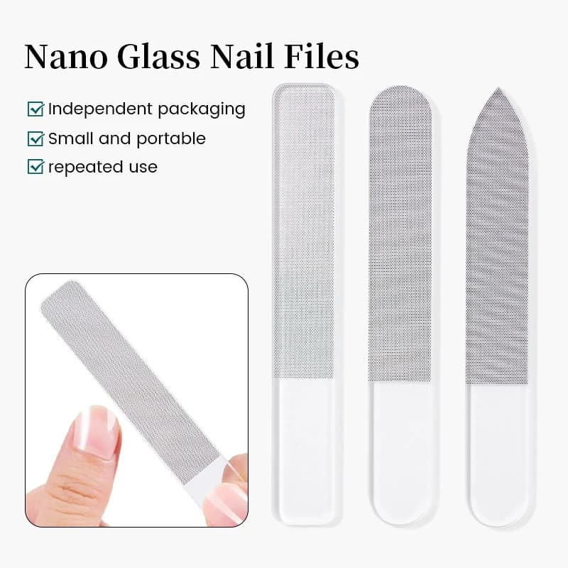 1pc trasparente levigatura lima per vetro manicure professionale lima per unghie lucidatura lucidatura durevole nano forniture accessori strumento