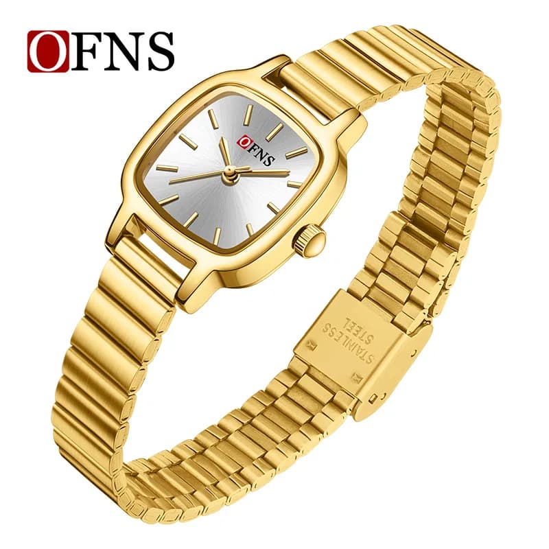 Orologio da Polso Fashion Ofns 1559 Stile Ins per Studenti, Semplice Orologio Quadrato Impermeabile Casual, Orologio al Quarzo di Alta Gamma per Donne