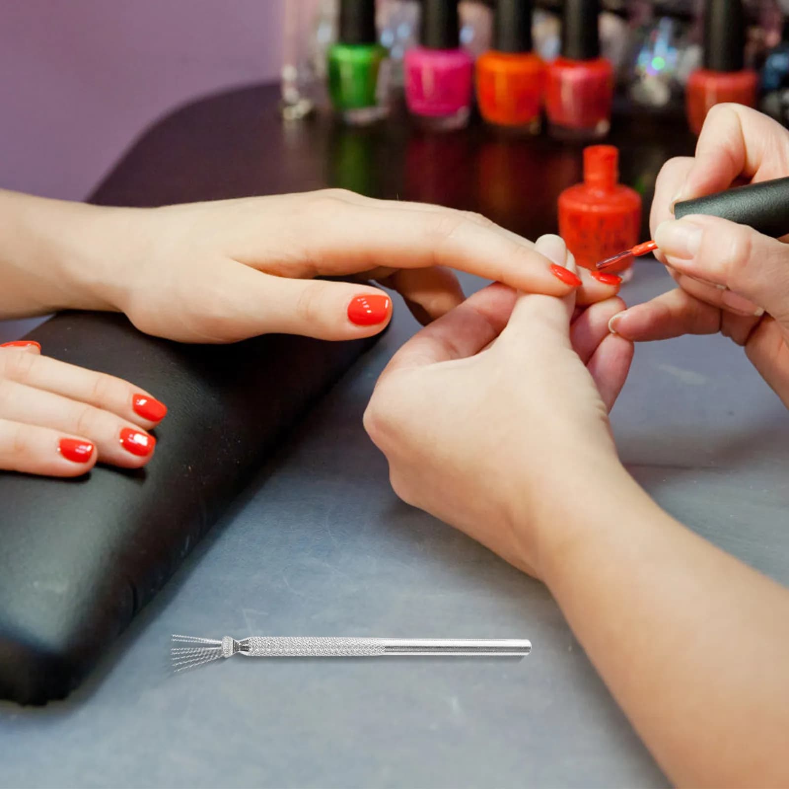 Set of 5 Stainless Steel Nail Art Pens with Fine Point for Precision Works, Strip Design and Gel Nail Polish Application