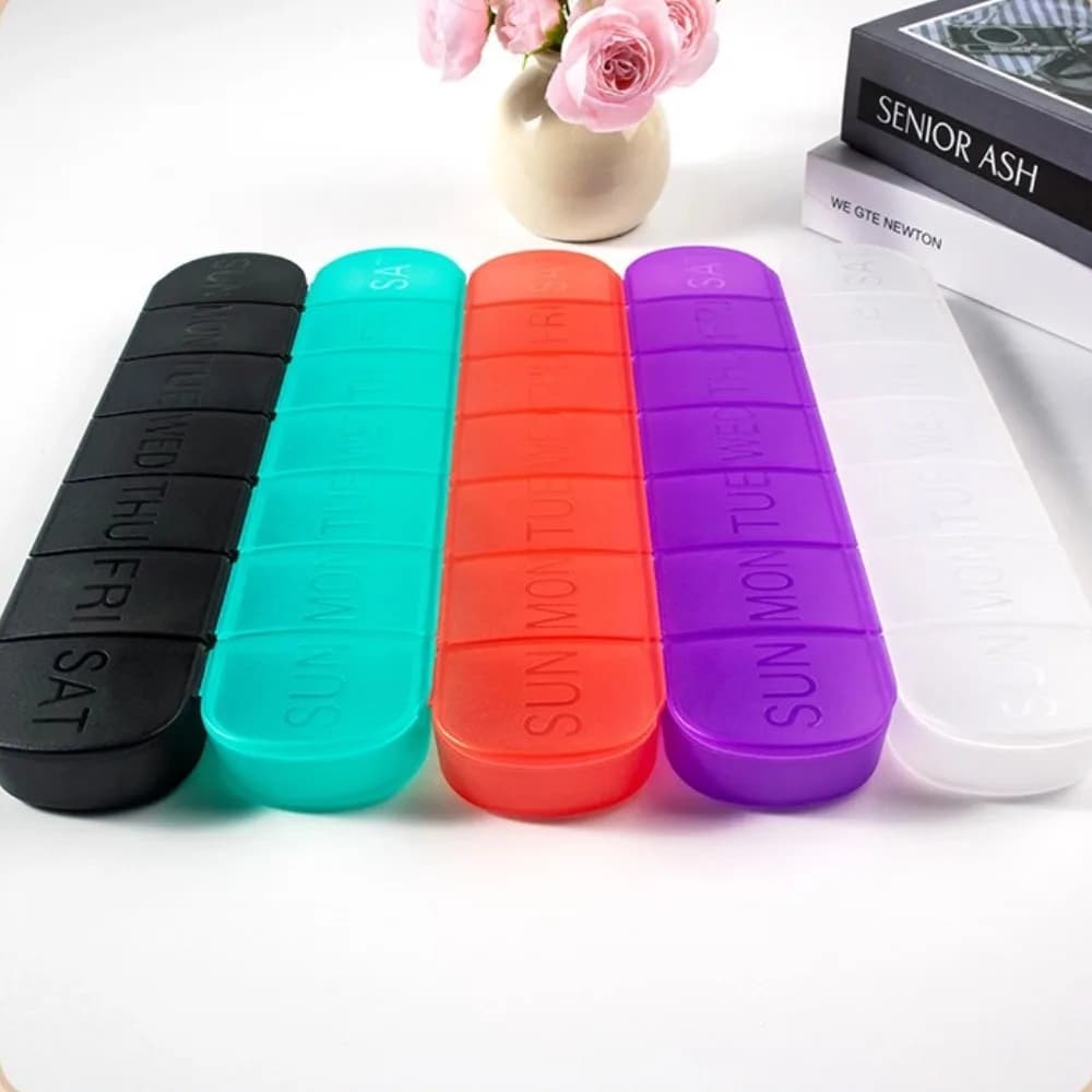 Nuovo Contenitore Portatile Premium per Pillole, Organizzatore Settimanale a 7 Giorni per Medicinali, Vitamine, Integratori e Oli di Pesce