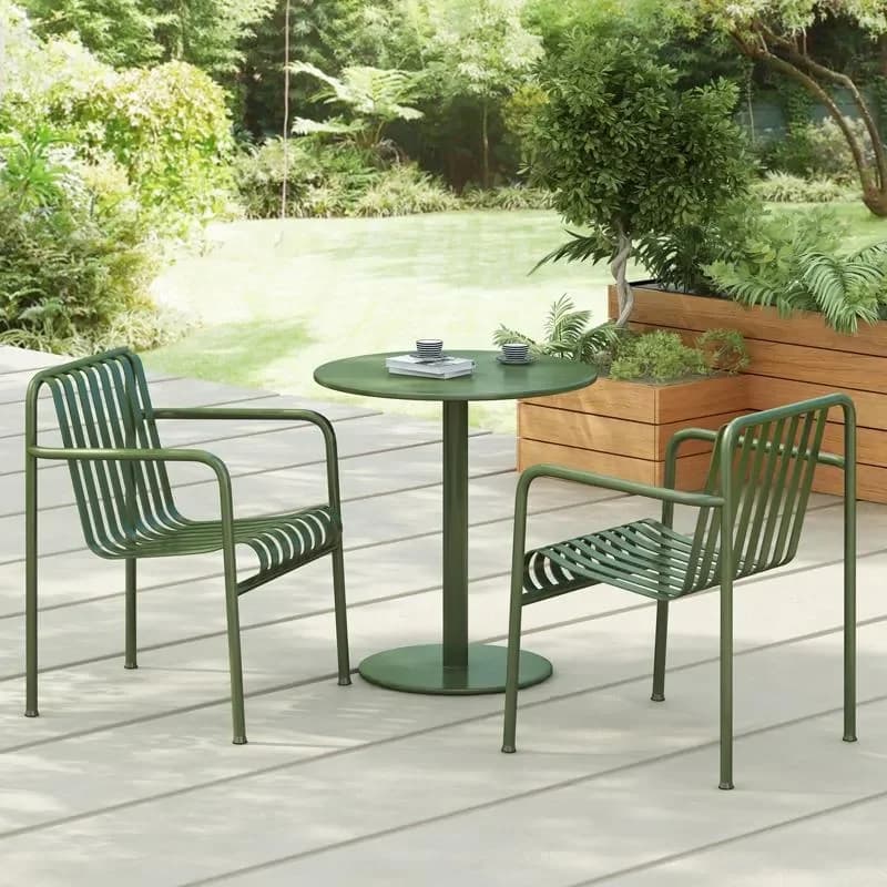 Outdoor Pendulum Bar Table and Chair Set 3 Piece Leisure Furniture for Restaurant Milk Tea Shop Cafe Rainproof Patio Dining