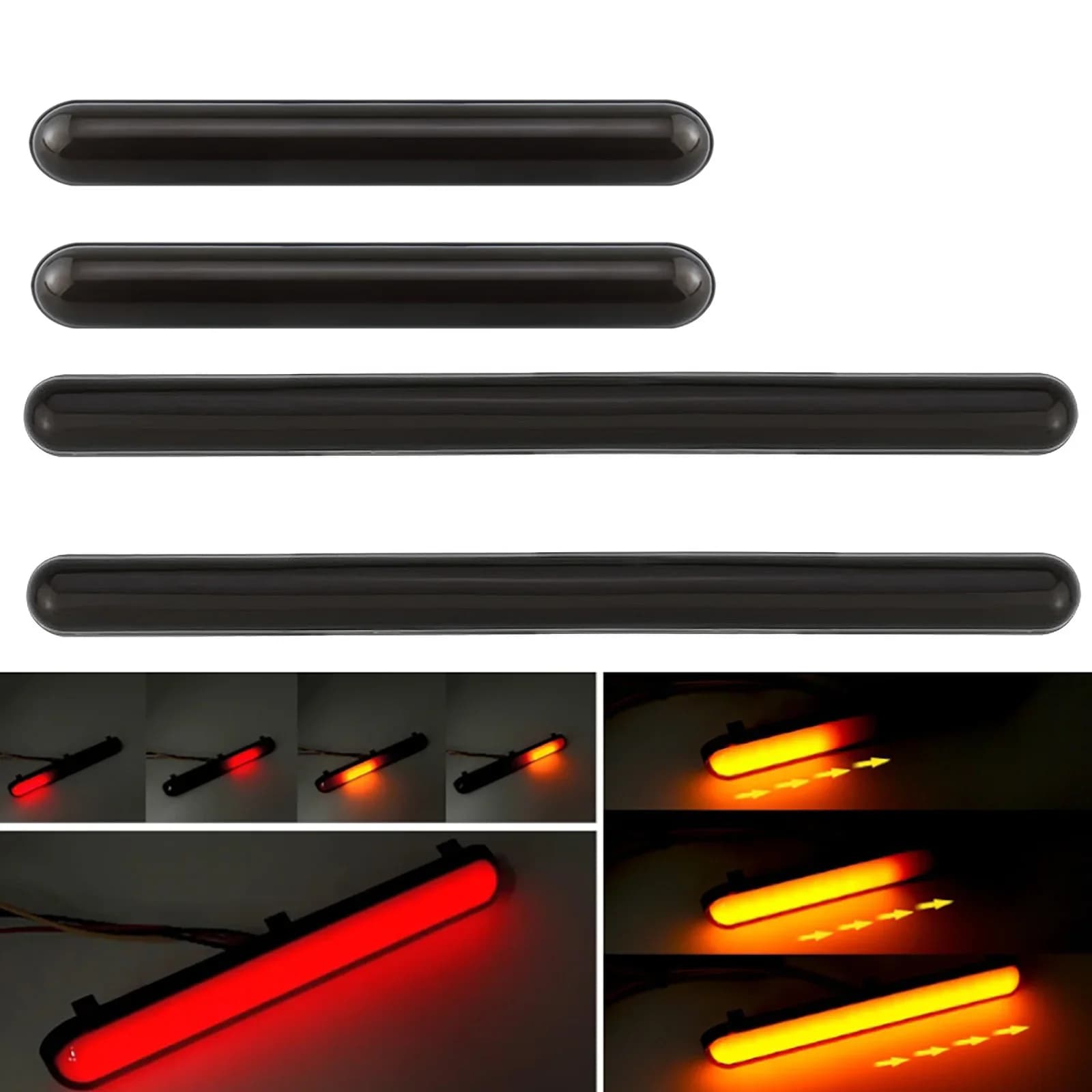 12V 24V universale LED fanale posteriore striscia lampada freno posteriore con segnale di svolta scorrevole DRL luce di marcia per auto camion rimorchio ATV