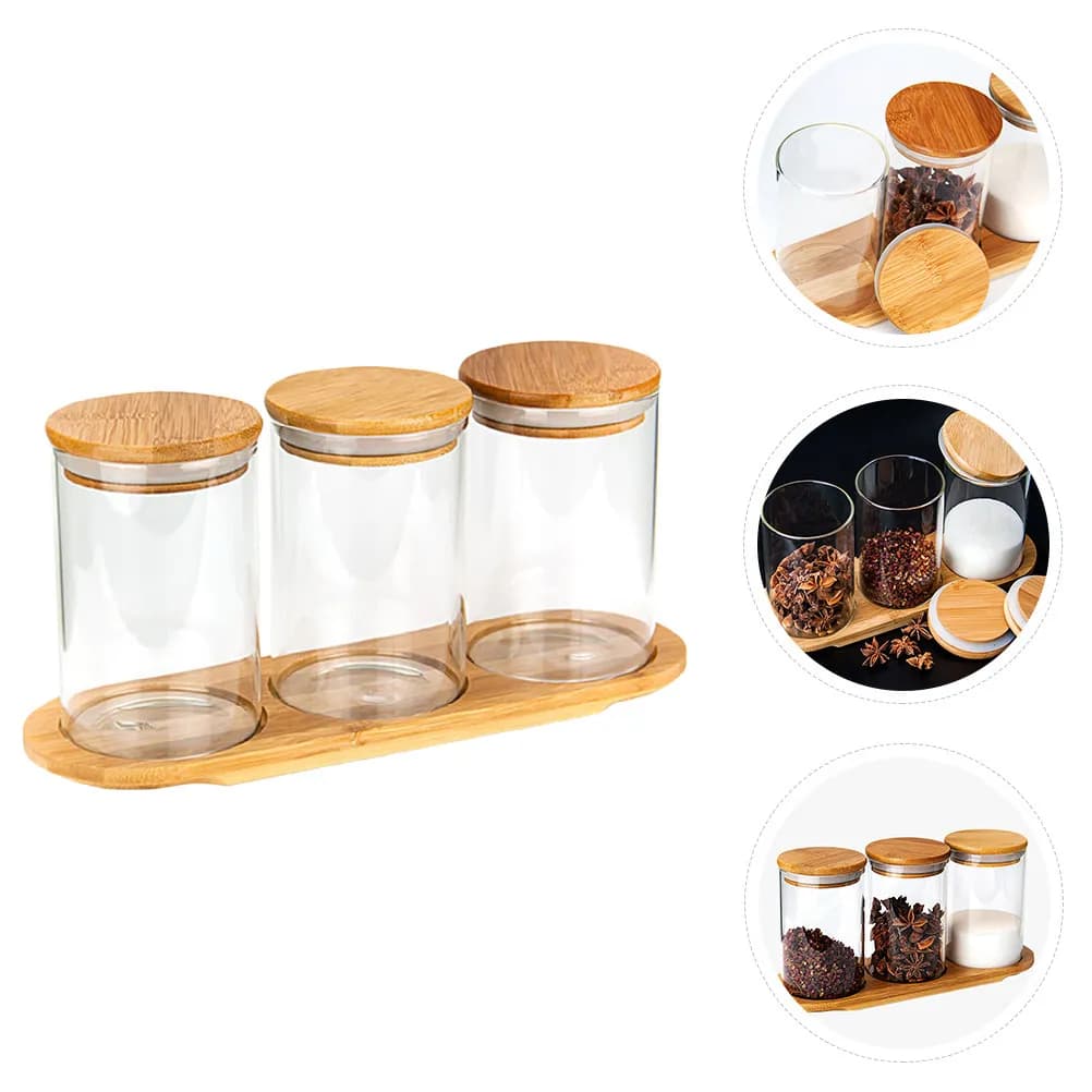 Set di 1 contenitore per alimenti, ermetico, per spezie, con sigillo in silicone, a bocca larga, per condimenti, sali, peperoni