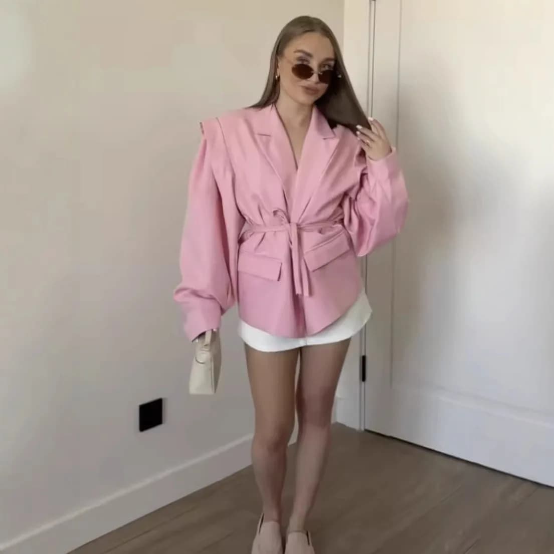 Blazer da donna con revers e scollo a V, cintura, maniche lunghe e bottoni, cappotto elegante da ufficio, nuova collezione 2026, giacca casual da donna per tutti i giorni e per lo street style