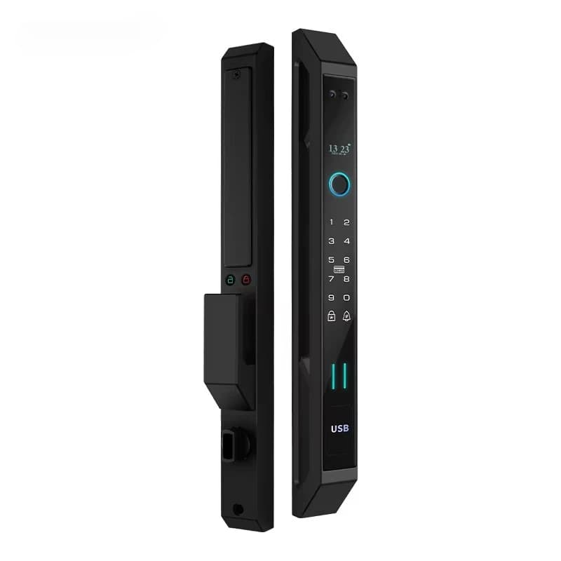 Serratura per impronte digitali con riconoscimento facciale 35MM Lunetta stretta per telefono cellulare Tuya Serratura con codice per porta in alluminio Serrature per porte intelligenti automatiche