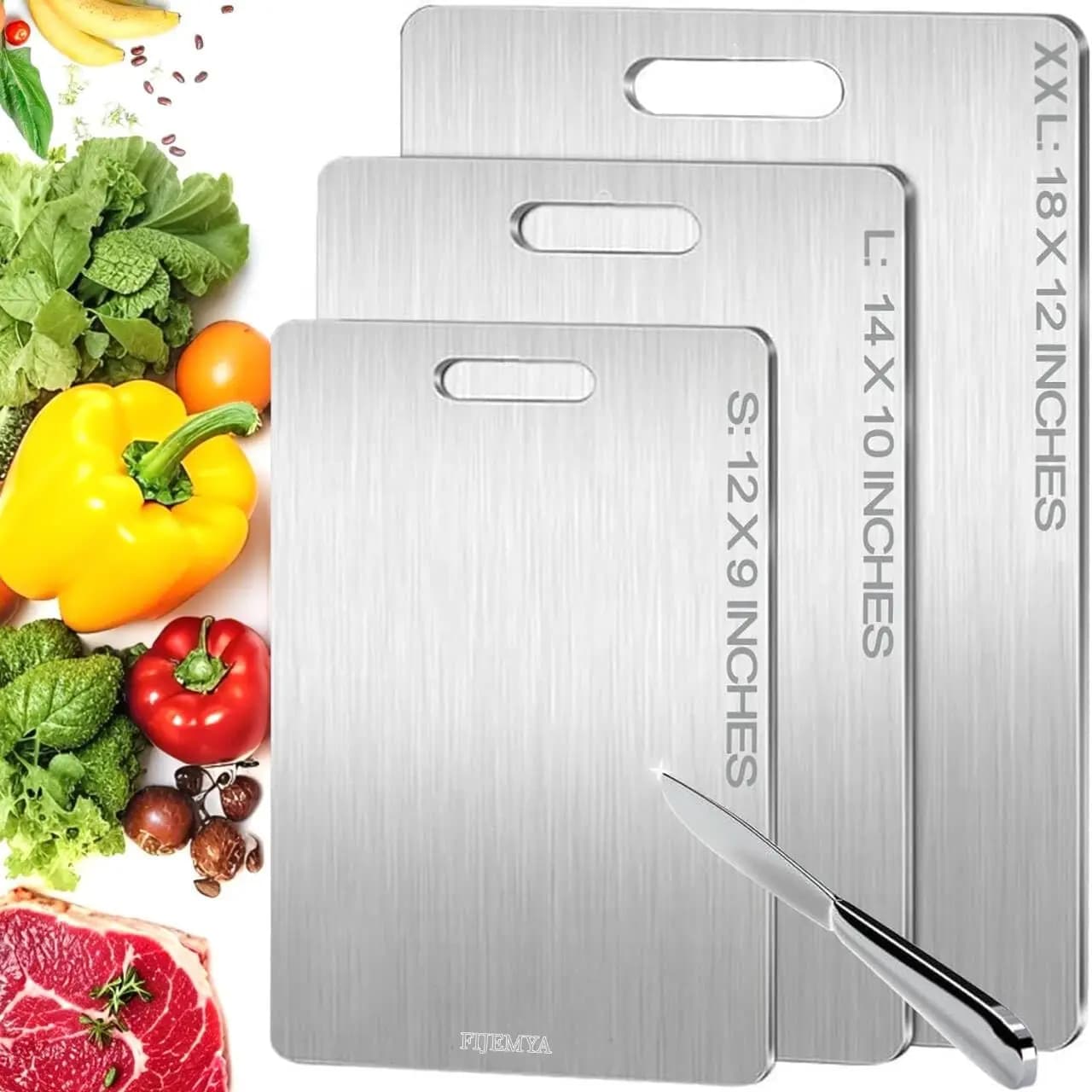 Katuchef titanium cutter for kitchen, Katu Chef pure titanium cutters, non-toxic bifacial cutter.