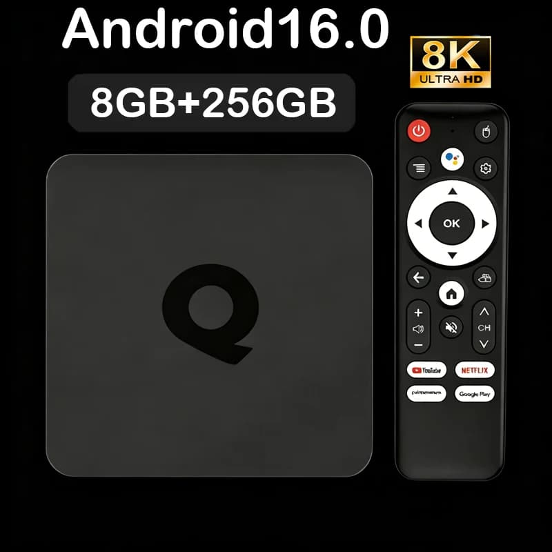 Box TV Android 16 Q1 8GB+256GB Allwinner H313 con Assistente Google, Video 8K, Bluetooth 6.0, Lettore Multimediale Ultra Veloce