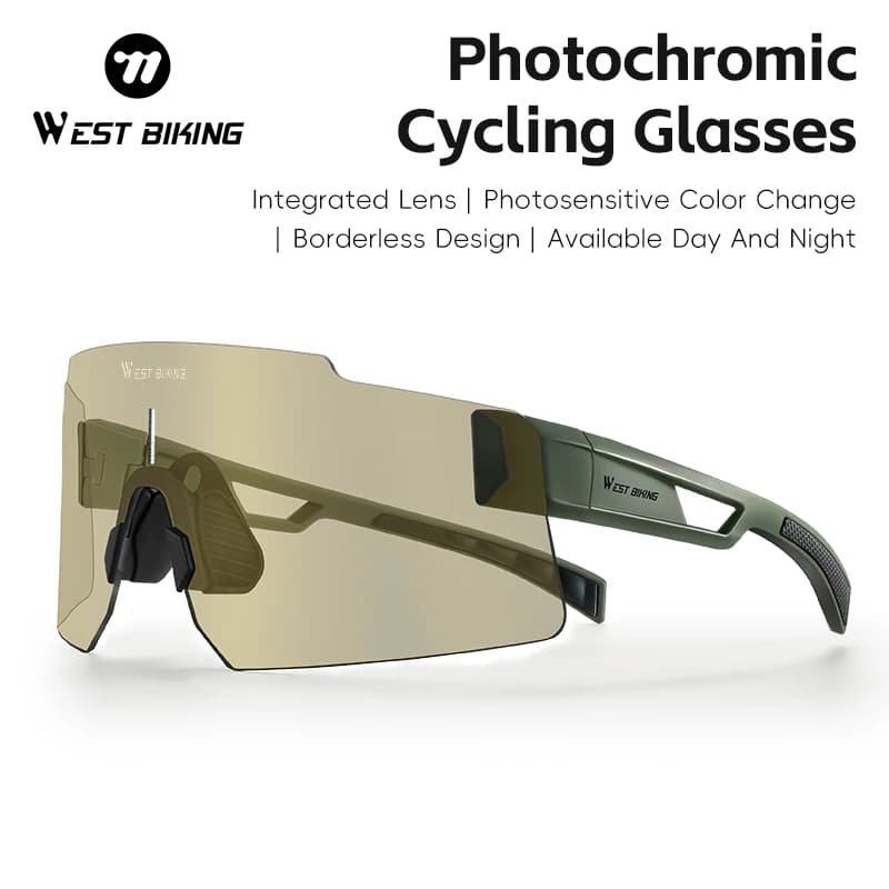 Occhiali da Sole WEST BIKING UV400, Occhiali da Ciclismo per Sport all'Aperto, Unisex, Montatura TR90, Occhiali da Bici MTB, Occhiali da Sole