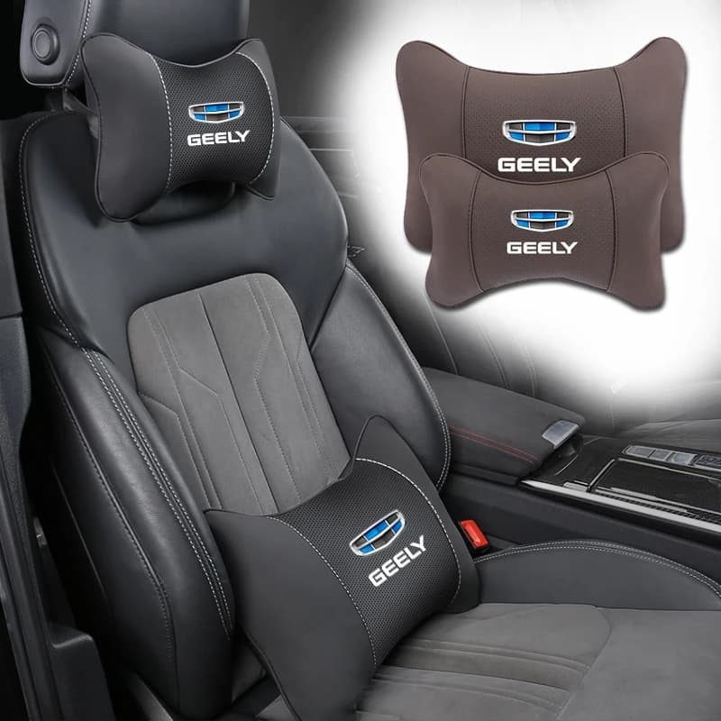 Seggiolino auto Cuscino per il collo Poggiatesta in pelle Supporto per la vita lombare per Geely Coolray Geometria C GX3 Emgrand EC7 LC Panda Tugella Binray