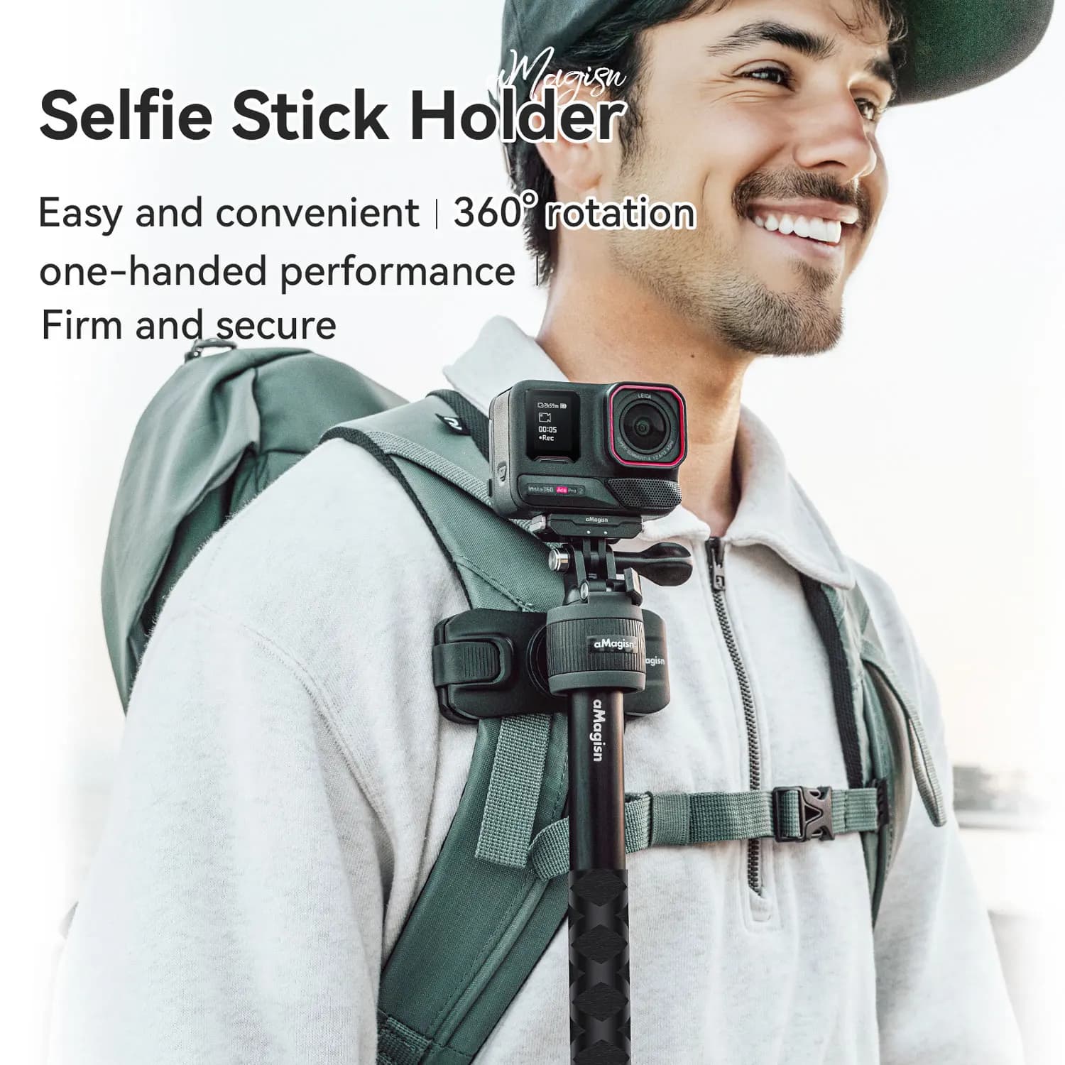 Supporto Universale per Selfie Stick per Fotocamere DJI/GoPro/Insta360, Accessorio Ideale per Viaggi e Sport all'Aperto