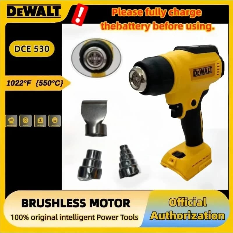 Dewalt DCE530 Pistola Termica Elettrica Intelligente Senza Fili 300W, Soffiatore Termico ad Alta Potenza per Saldatura e Termoretrazione