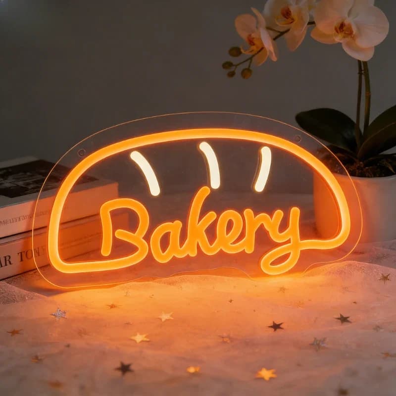 Bakery Loaf Neon Sign Dimmable LED Neon Light for Weekend Brunch Cafe Tea Shop Studio Home Party Kitchen Art Corner Wall Decor