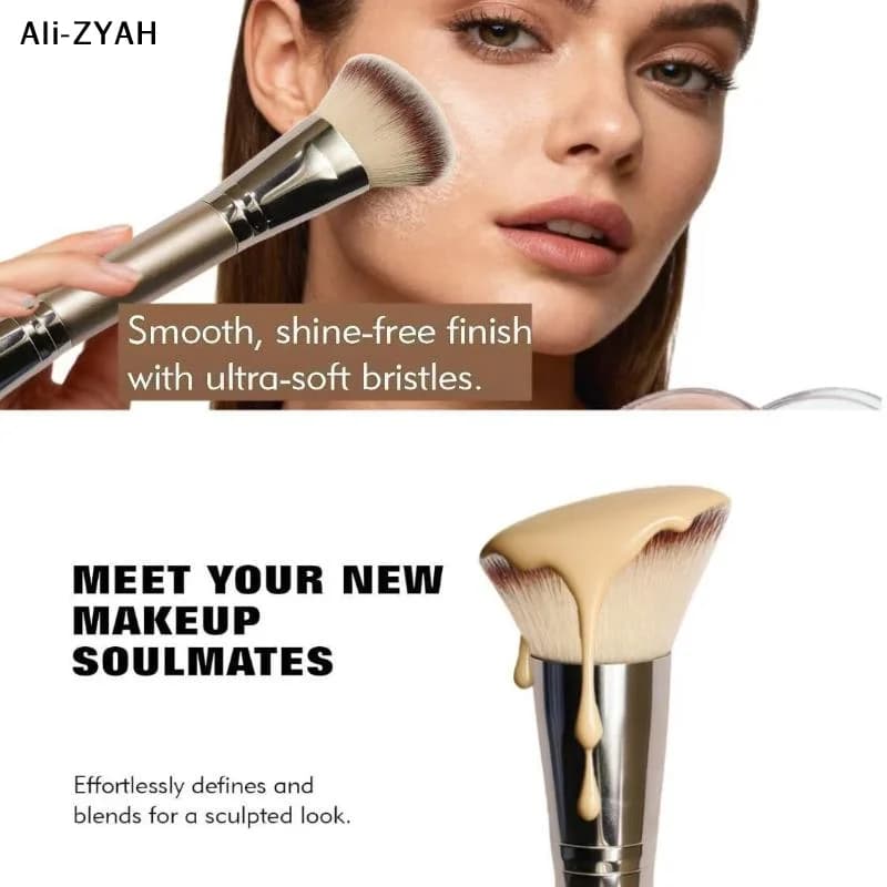 ,AH, Double-tip foundation brush, concealer and fard brush, contour brush, blush brush, professional makeup brush