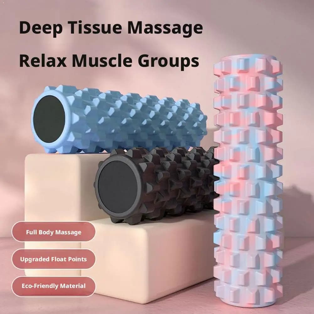 High Density Foam Roller Yoga Column Deep Full Body Muscle Massager Relaxation Tickling Yoga Column Tie Dye Color Massage Roller