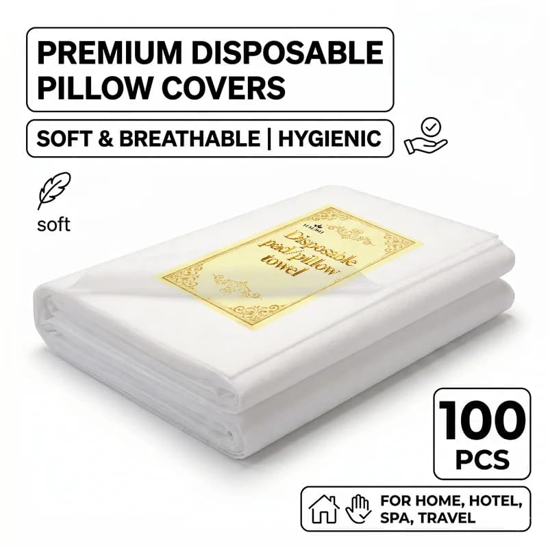 100 Disposable Pillowcases Soft and Breathable Pillowcases Towels, Sanitary Headrests Cushions, Travel Hotels, SPA Beauty Salons