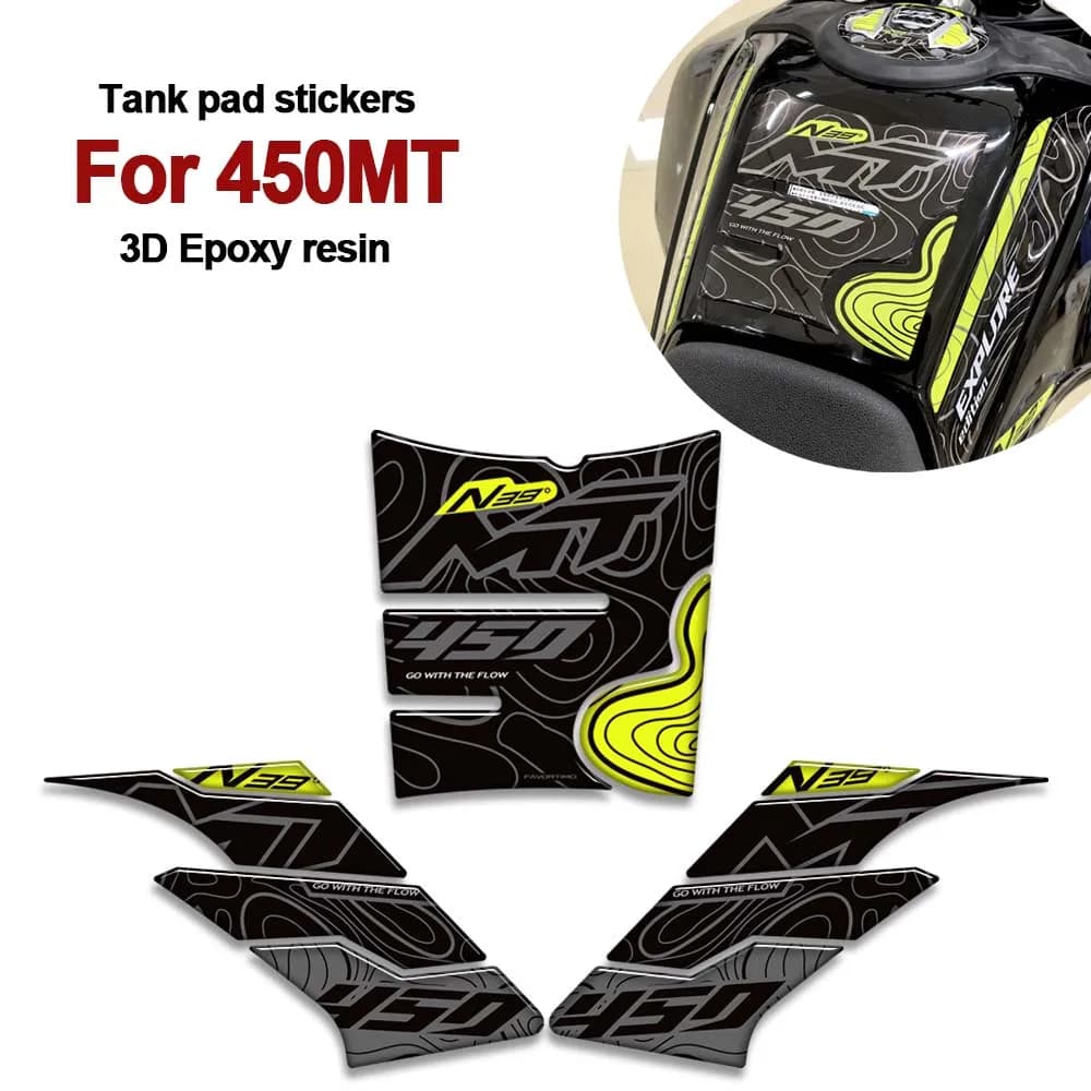 New Motorcycle Tank pad Side Grips Knee Fuel Oil Stickers hand guard mudguard decals kit For CFMOTO 450MT 450 MT Adventure Bike