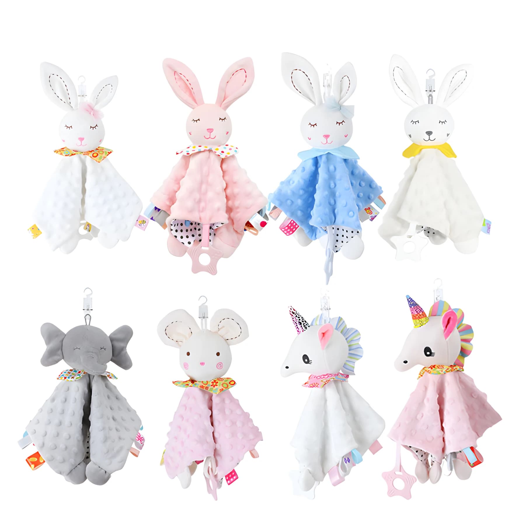 1 pz Asciugamano per bambola lenitivo di sicurezza per bambini con sonagli massaggiagengive Coperta morbida Giocattolo coccole Peluche per neonati Neonati Regalo