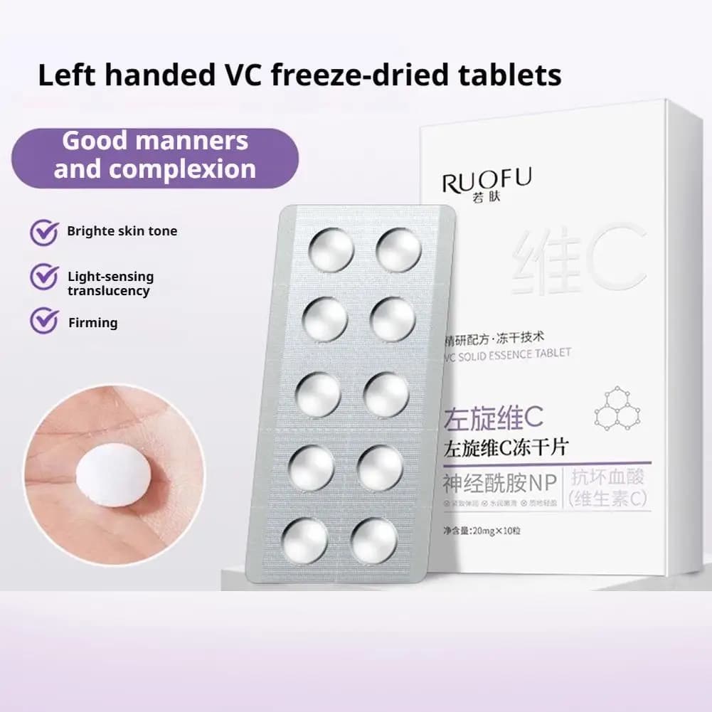 Serum for fresh vitamin C facial tablets, anti-wrinkle and lightening facial essence, moisturizing minimalizer of pores