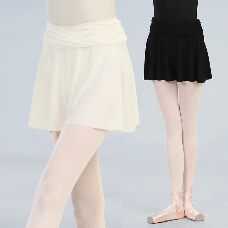 Pantaloncini da Balletto a Vita Alta per Donna, Design Intrecciato, Culotte in Rete per Danza, Pantaloni Fluido per Ginnastica, Gonna Corta a Doppio Strato in Rete Morbida per Ragazze