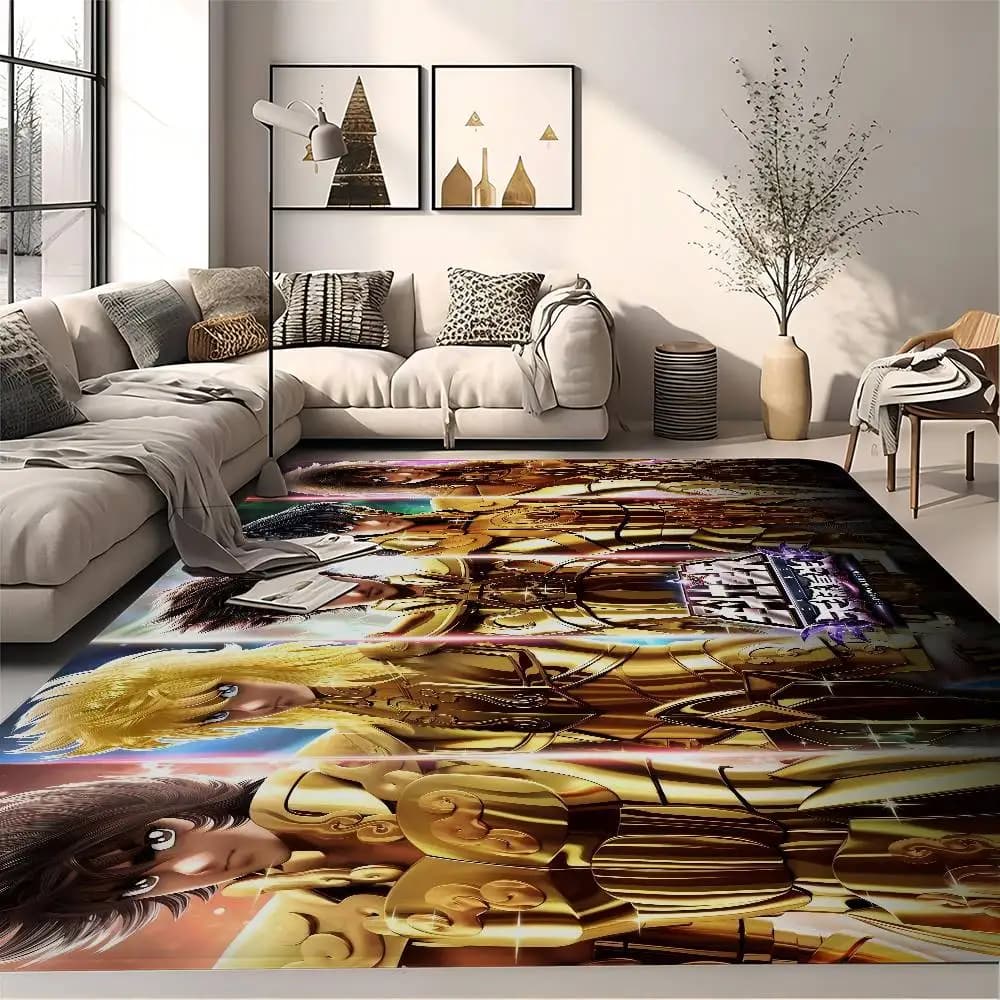 Carpet Anime Knights Of The Zodiac, washable, non-slip, for living room, sofa, chairs, kitchen mat, bedside mats
