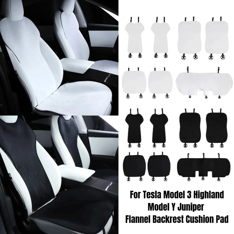 New Seat Cover cushion for Tesla Model 3 Highland Model Y Juniper Auto Accessories Flannel Rear Bearings Black White