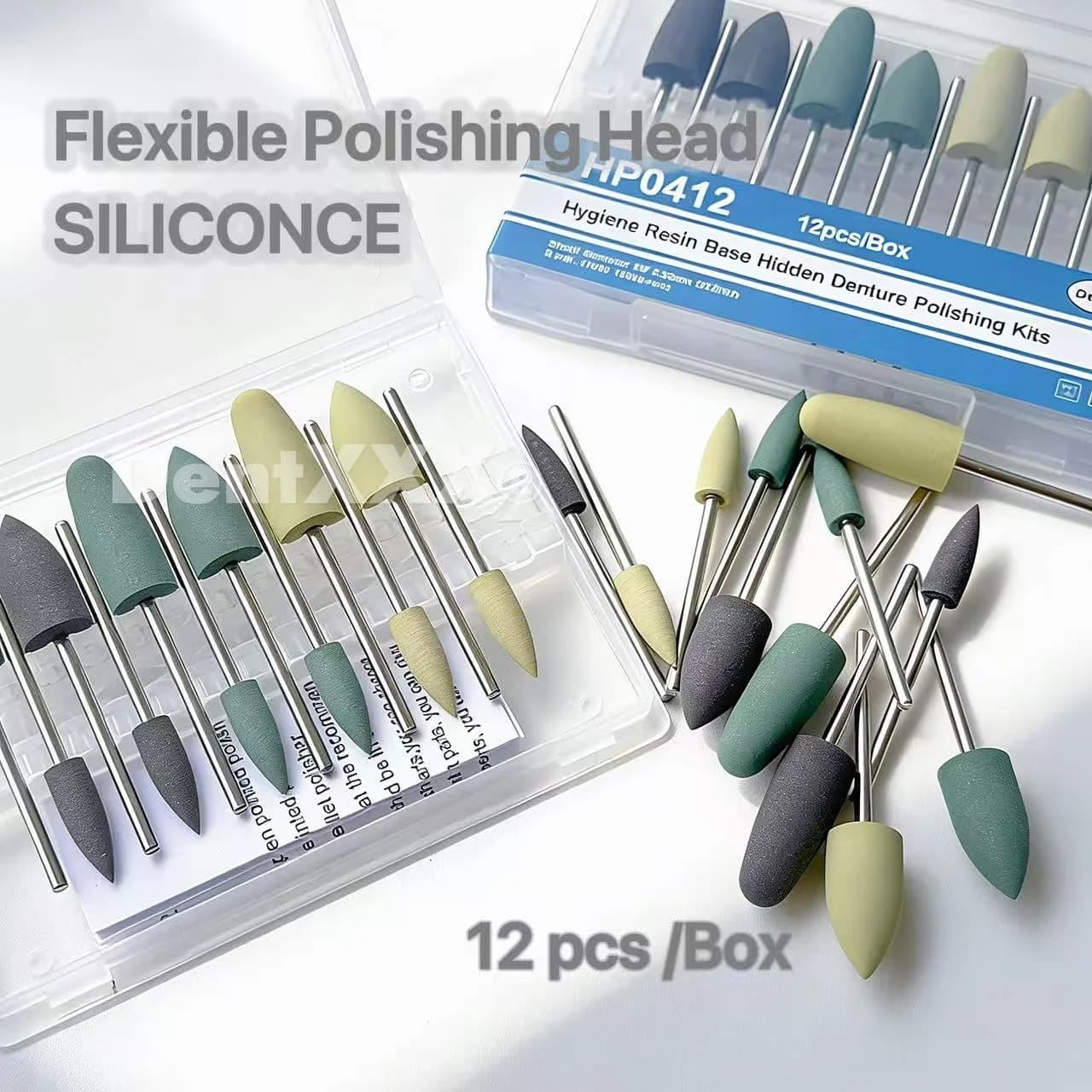 Kit di 12 Testine Flessibili in Silicone per Lucidatura B5G2 HPO412, Strumenti per Lucidatura ad Alta Lucentezza