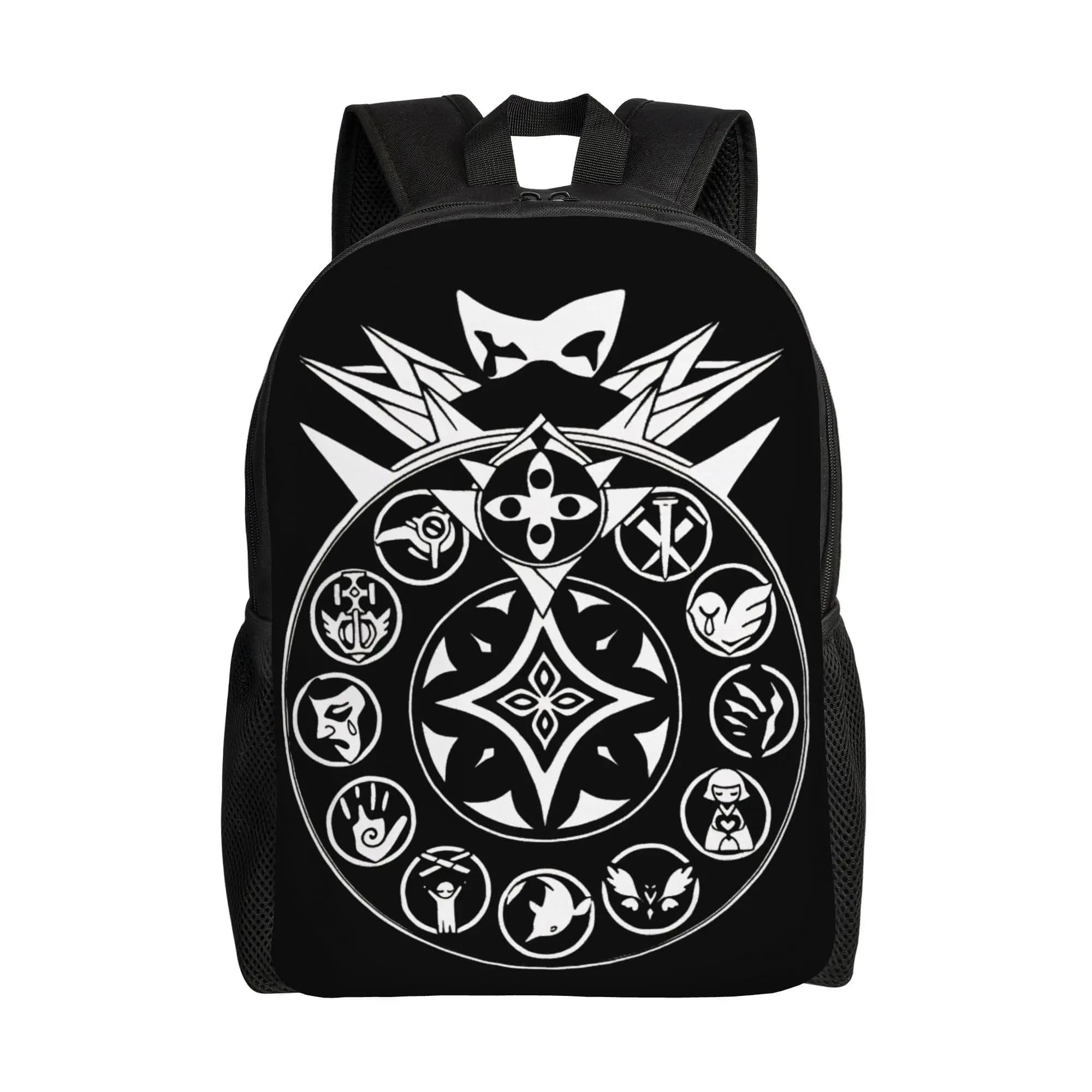 Genshin Impact Fatui Harbingers - Zaino bianco, zaini da trekking, borse da scuola leggere personalizzate per uomo, zaino divertente