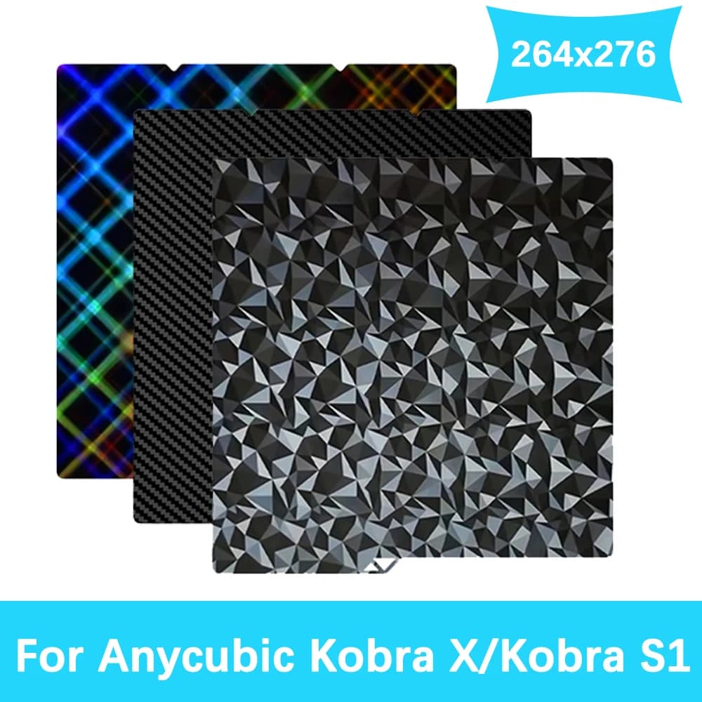 For Anycubic Kobra X Build Plate 264x276mm Cold Plate Kobra S1 Combo Build Plate Double Sided PEI PEO PET PEY Kobra S1C Sheet