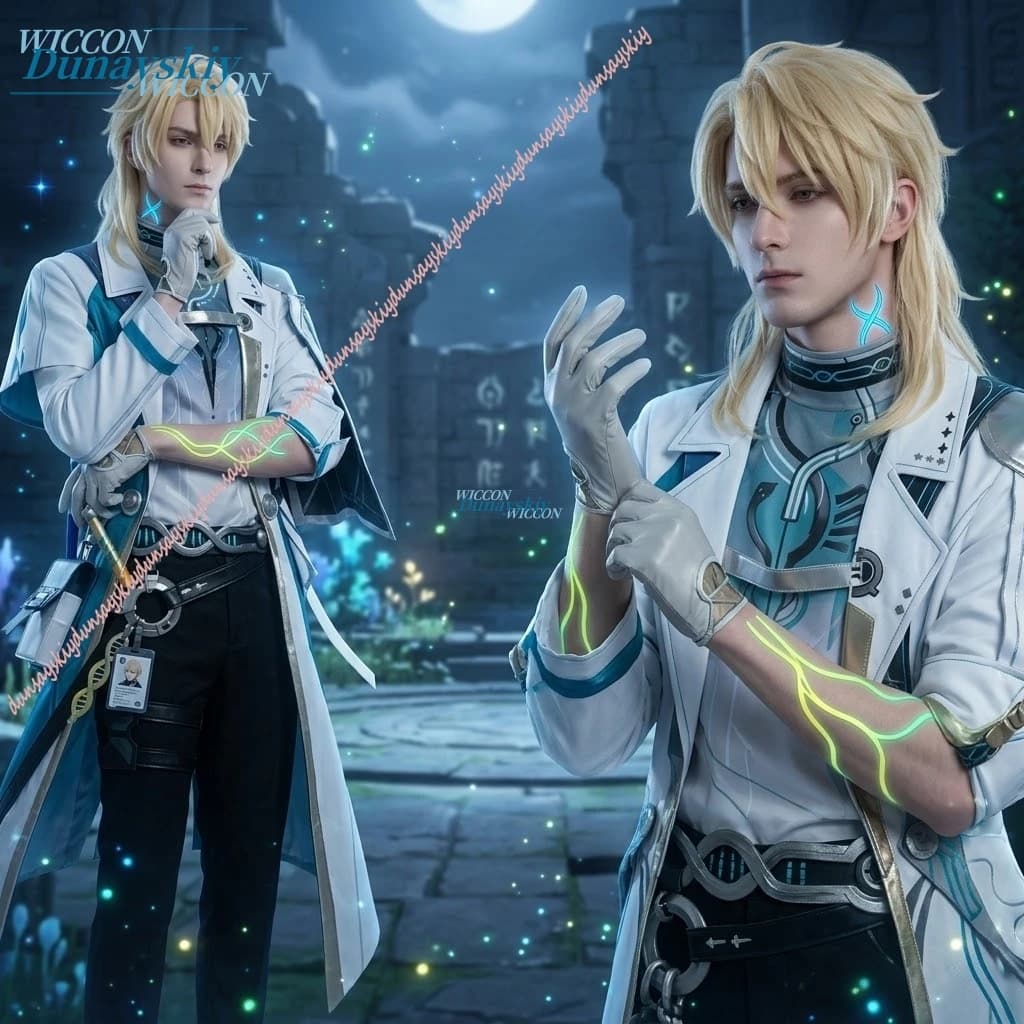 Accessori per Cosplay Anime e Videogiochi, Tatuaggi Temporanei Wuthering Waves Luuk Herssen per Braccia e Collo