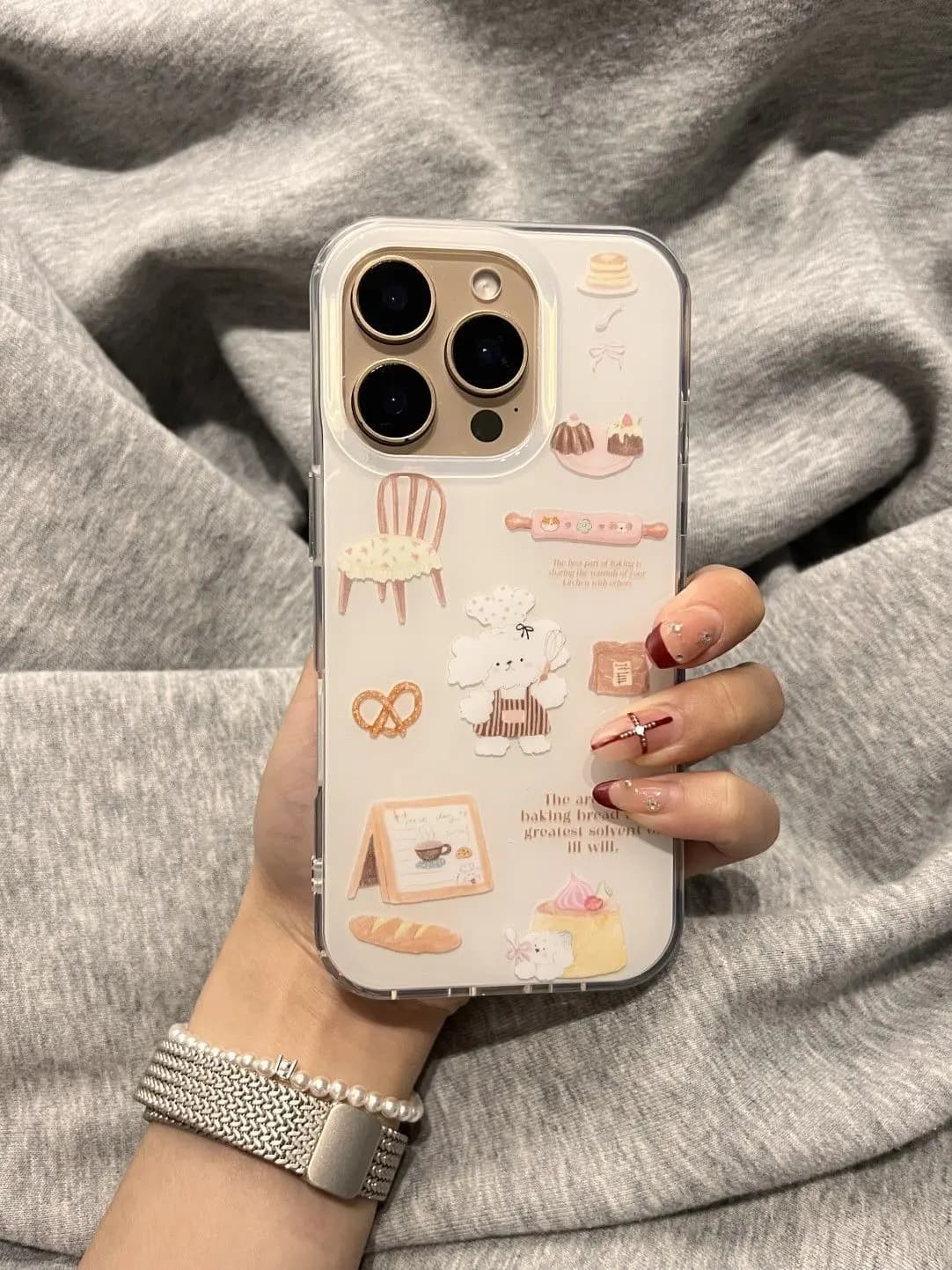 Carino Crema Torta Chef Cane Illustrazione Cassa Del Telefono Per iPhone 17 AIR 16 15 14 13 12 11 PRO MAX PLUS Anti Goccia Copertura Antipolvere