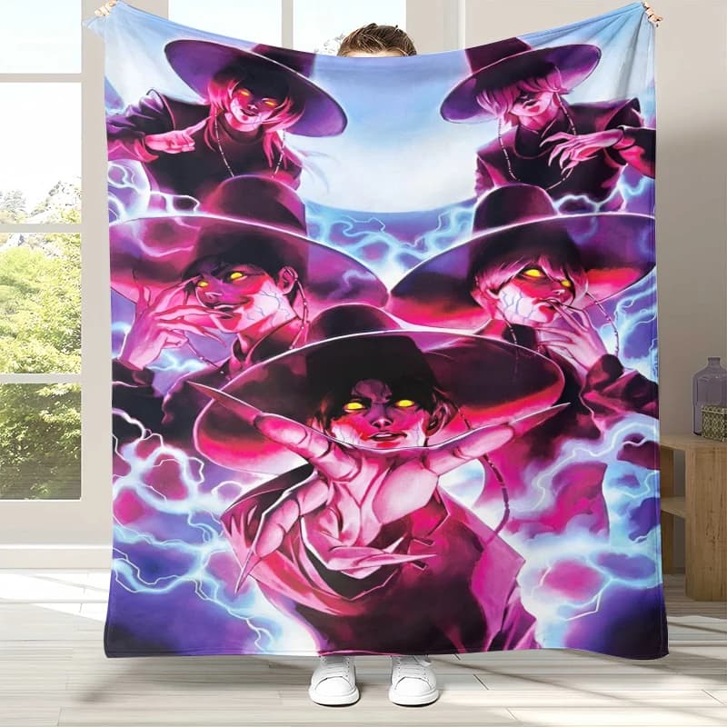 K-Pop Demon Hunters Golden Saja Boys Flannel Blanket,Ultra Soft Warm Plush Throw for Home Bedroom Bed Sofa Cover Office picnic