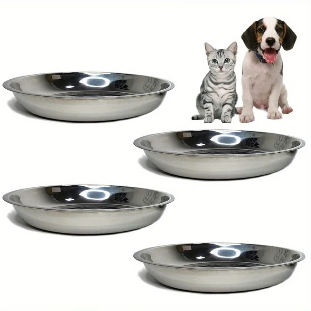 Ciotole per cibo per gatti in acciaio inossidabile da 4/6 pezzi - Piatto per alleviare l'affaticamento con baffi, piatti larghi e poco profondi per cani e gatti che mangiano grandi stoviglie