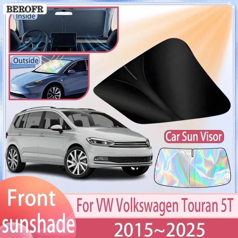 Car Sunshade For VW Volkswagen Touran 5T 2015~2025 2024 2023 Front Windshield Sun Visor Cover Anti UV Protection Accessories