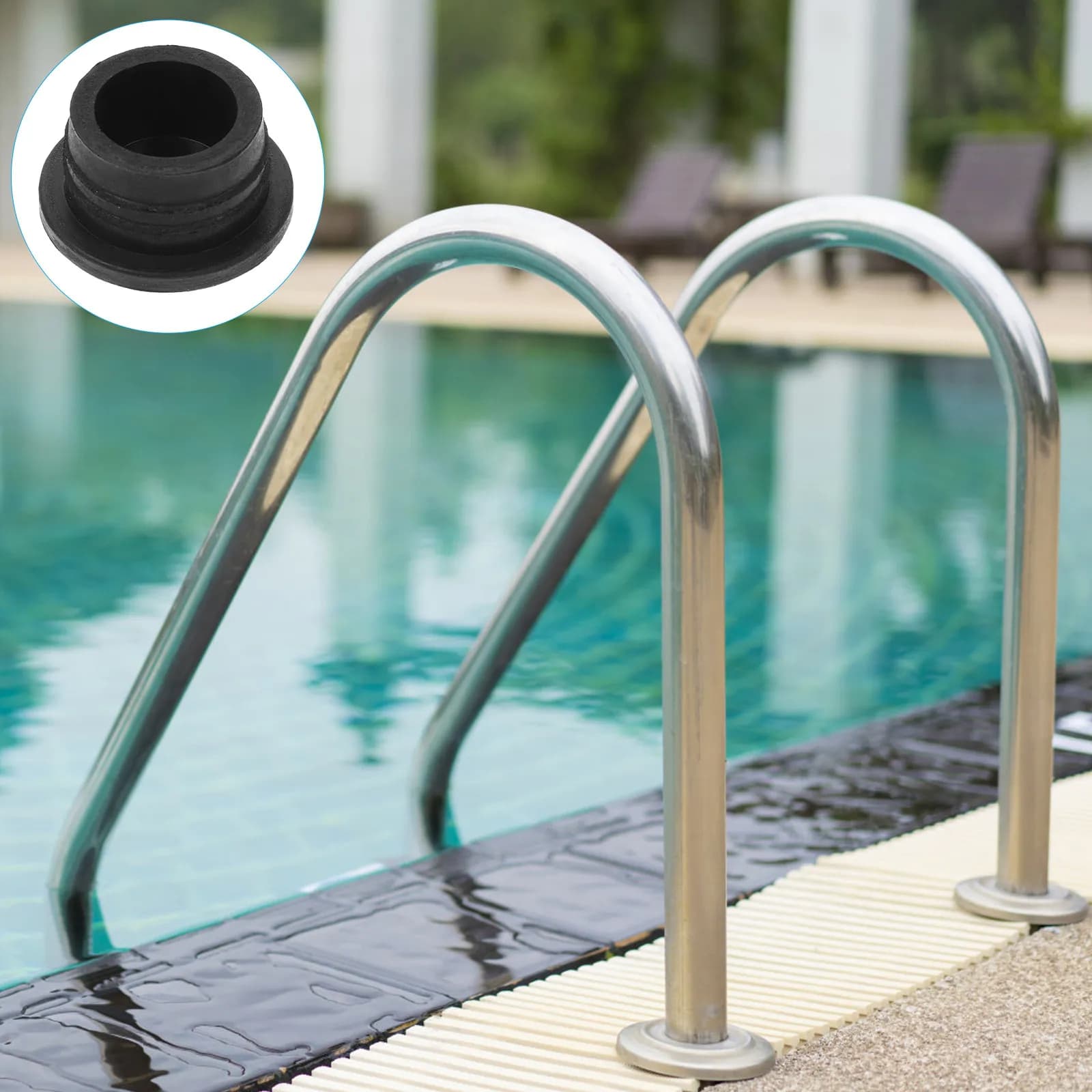 2 Pieces Wheelchairs for Pool, Easy to Install, Spare Parts for Scaletta Pool in Vinile