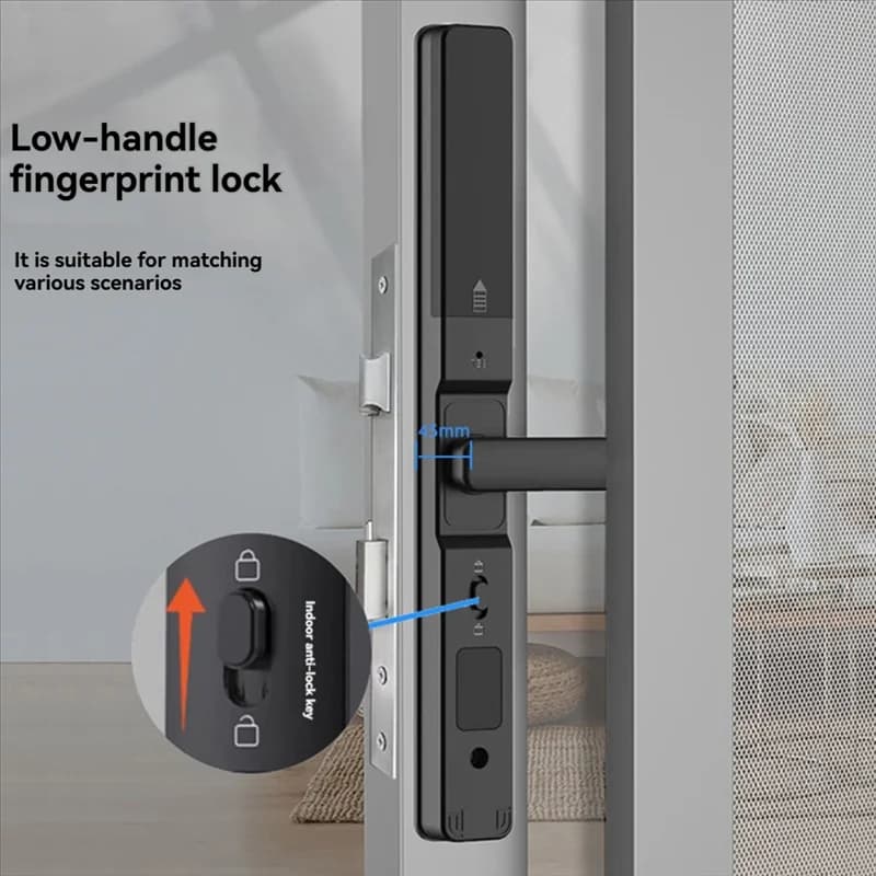 N82R Tuya Smart Door Lock Impronta digitale Biometrica Impermeabile Serratura elettronica digitale APP IC Card Password Serratura in lega di alluminio A