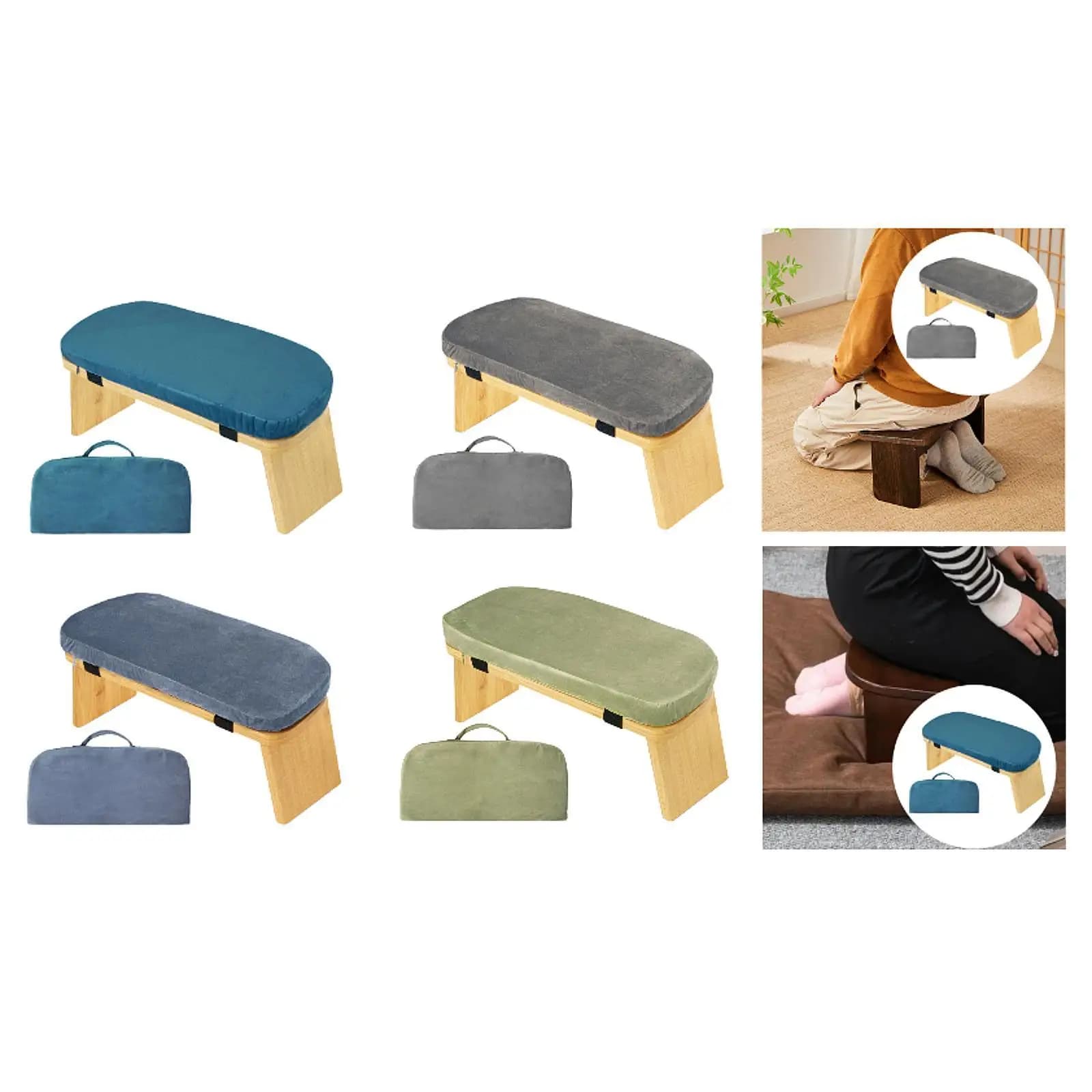 Meditation Bench with Cushion Modern Yoga Stool for Office Home Tea Ceremony