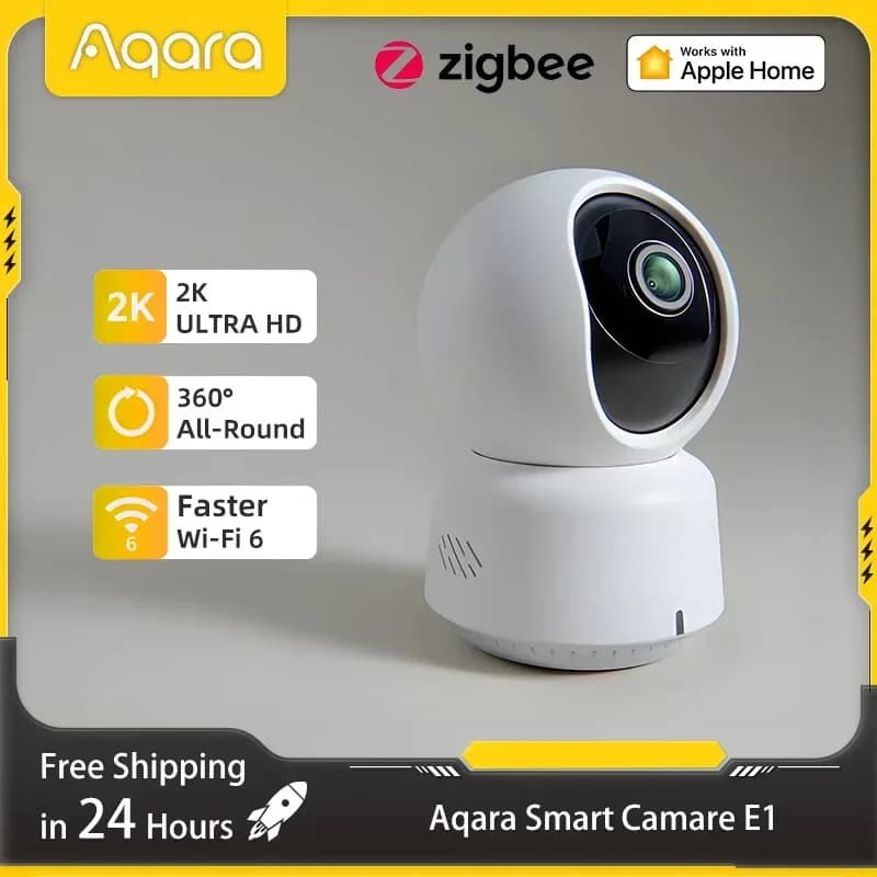 Smart Camera Aqara Original E1 2K 1296P 3MP 360 ° The night vision of human detection AI of the home security webcam works with Apple HomeKit