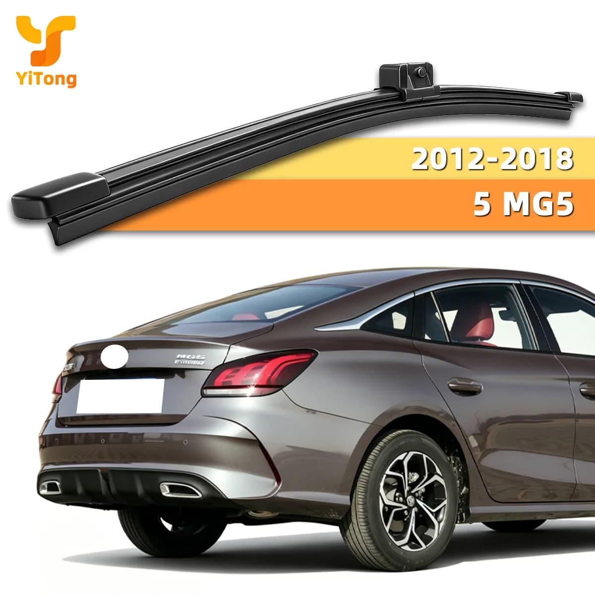 Fit For MG 5 MG5 2012-2018 Car Rear Wiper Natural Rubber Strip Silent Streak Free All Weather Back Window Cleaning Auto Parts