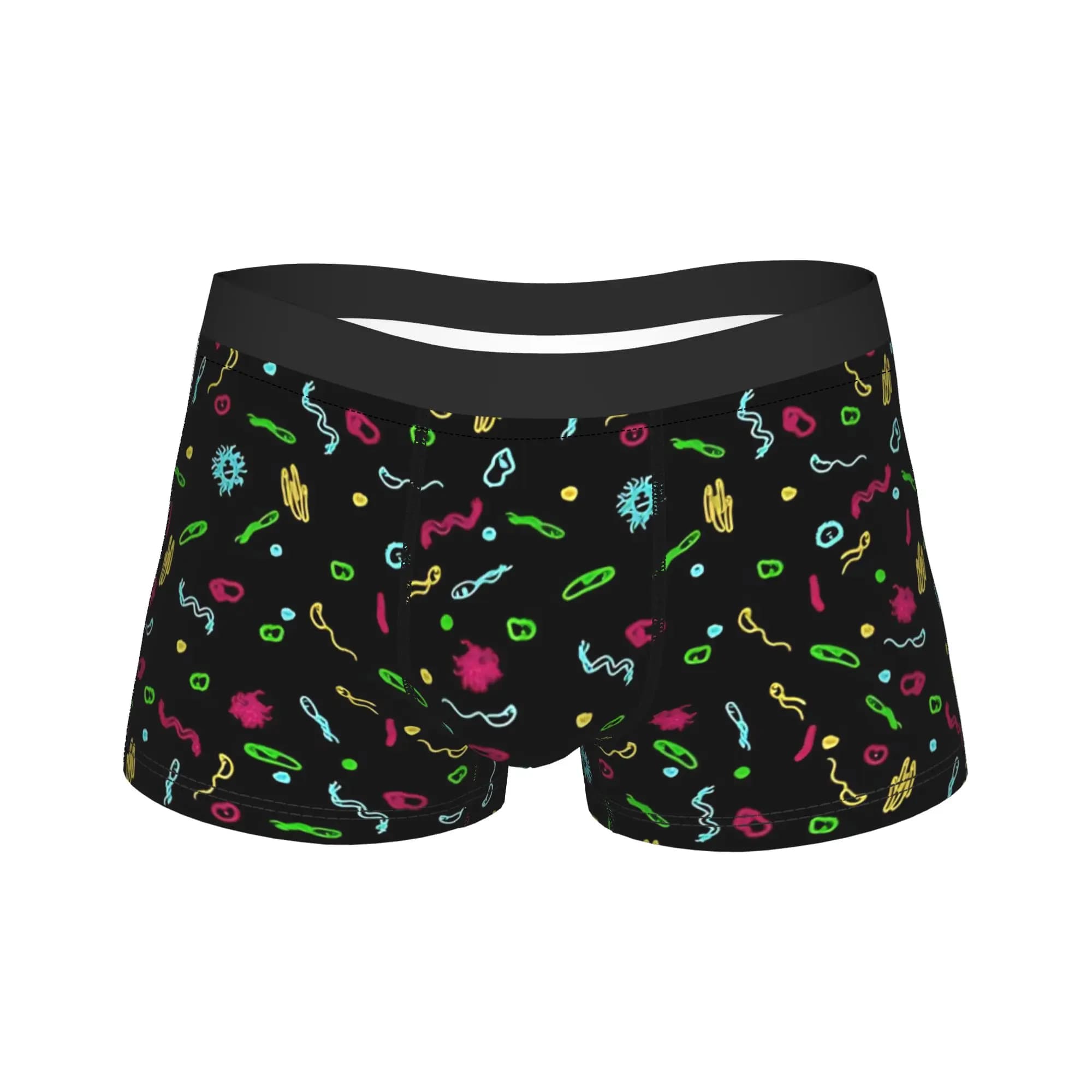 Fluorescent Microbes Shorts Briefs Underwear Hot Sale Men's Comfortable Boxer Shorts Print Oversize Underpants