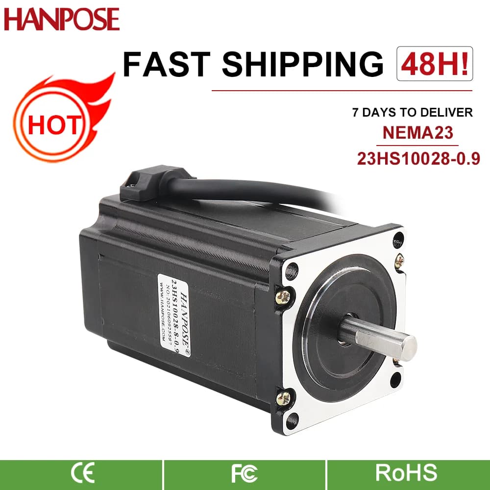 Hanpose 23 hs10028 motore passo-passo 57 a 4 derivazioni a 0.9 gradi 2.8A 260n. Cm per accessori per stampanti 3D e motore passo-passo Nema 23 di fresatura CNC