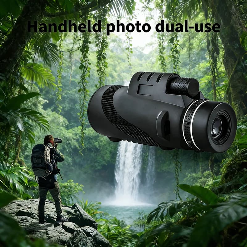 Telescopio Monoculare Potente 80x100 HD ZOOM, Telescopio Portatile a Lunga Gittata per Caccia, Sport, Campeggio e Viaggi