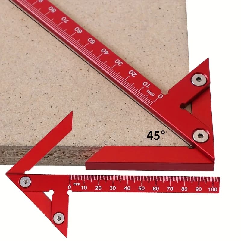 Righello per la rilevazione del centro e la marcatura di angoli a 45/90 gradi, righello per la marcatura del centro per la lavorazione del legno, strumento di misurazione e tracciatura per falegnami