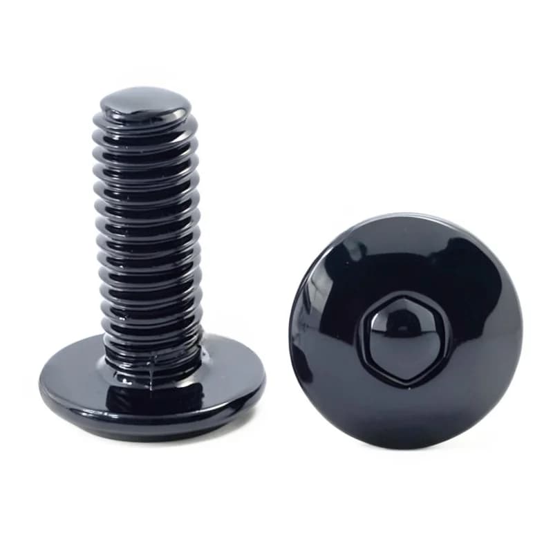 10pcs Electrophoretic Black Stainless Steel Flat Head Hexagon Socket Screws Bolts M6 M5 for Car Motorcycle Scooter Tail Plates