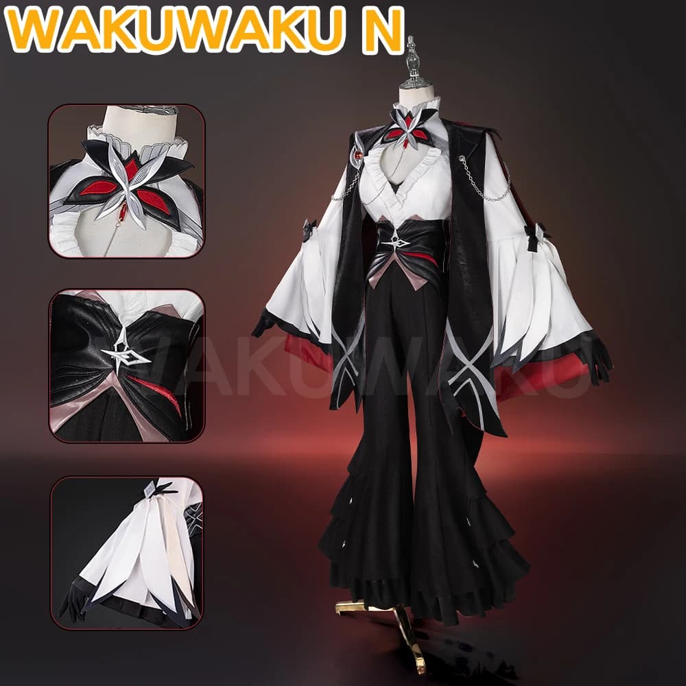 【Solo taglia S disponibile】DISPONIBILE Costume cosplay Arlecchino del gioco Genshin Impact WakuWaku-N Fes Abito da donna Arlecchino Fontaine