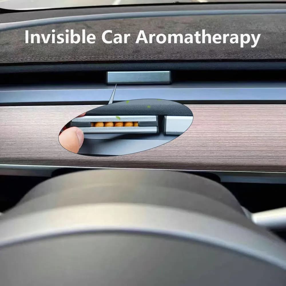 For Tesla Model 3/Y Deodorant for environments- Air Output for Car Deodorant Aromatic Wood Bead Compact Aluminum Alloy-Invisible Design