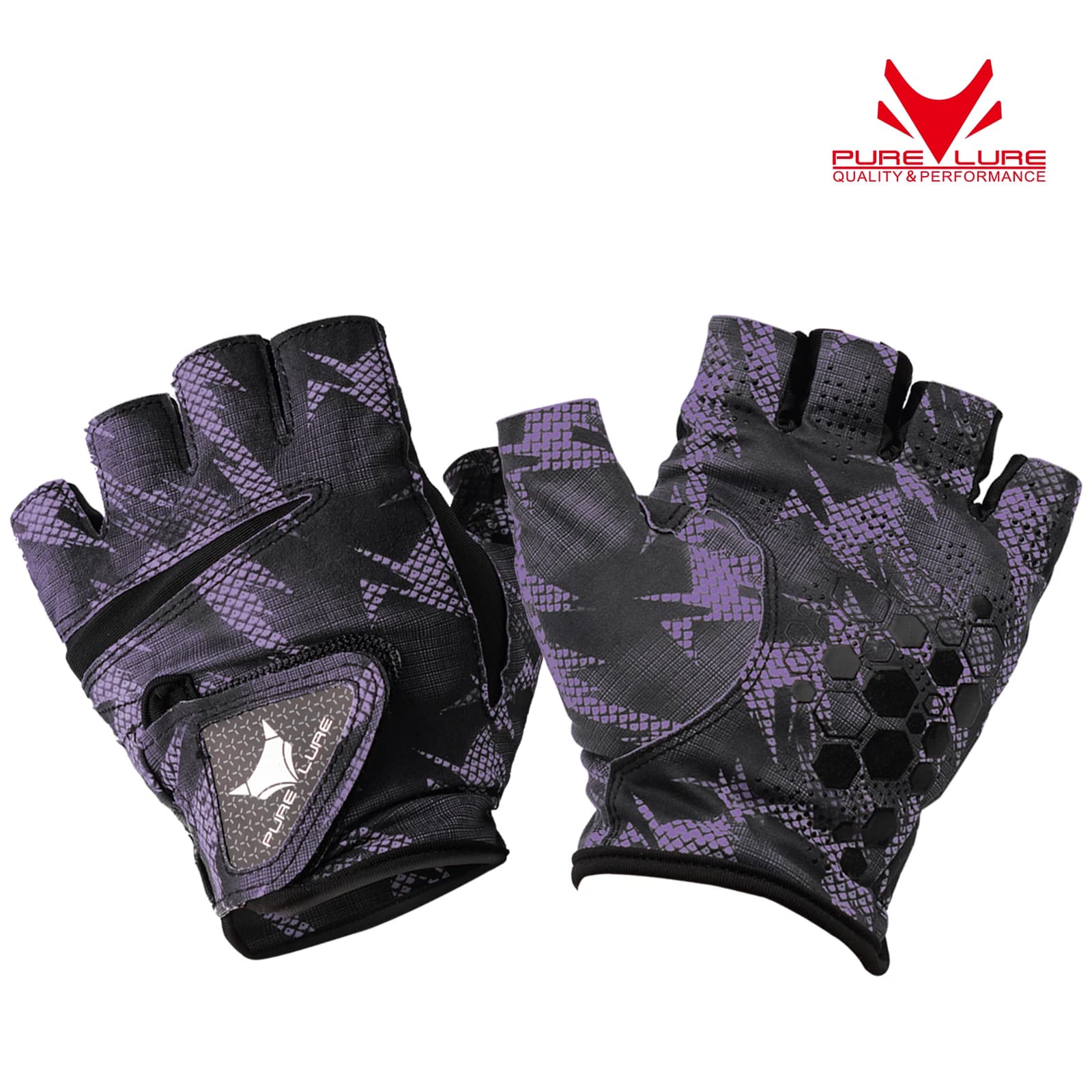 PURELURE Anti-slip fishing gloves in Lycra ice fabric Outdoor sports Breathable Cycling Bicycle Camping Hiking Gloves without fingers