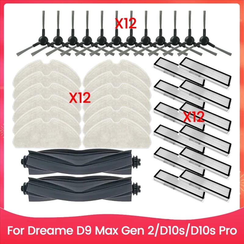 A18Z-For Dreame D9 Max Gen 2/D10s/D10s Pro Main Side Brush Mop Cloth Hepa Filter Efficient Cleaning Vacuum Cleaner Parts
